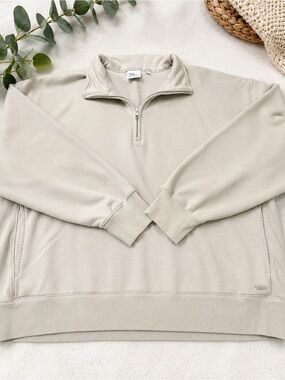 Aritzia TNA Sweatfleece Terry Fleece Boyfriend Fit Quarter Zip Pullover XL